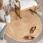 Jute Rug - Fair Round Natural/Grey