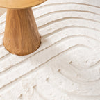 Round High Pile Rug - Carvy Curves Cream