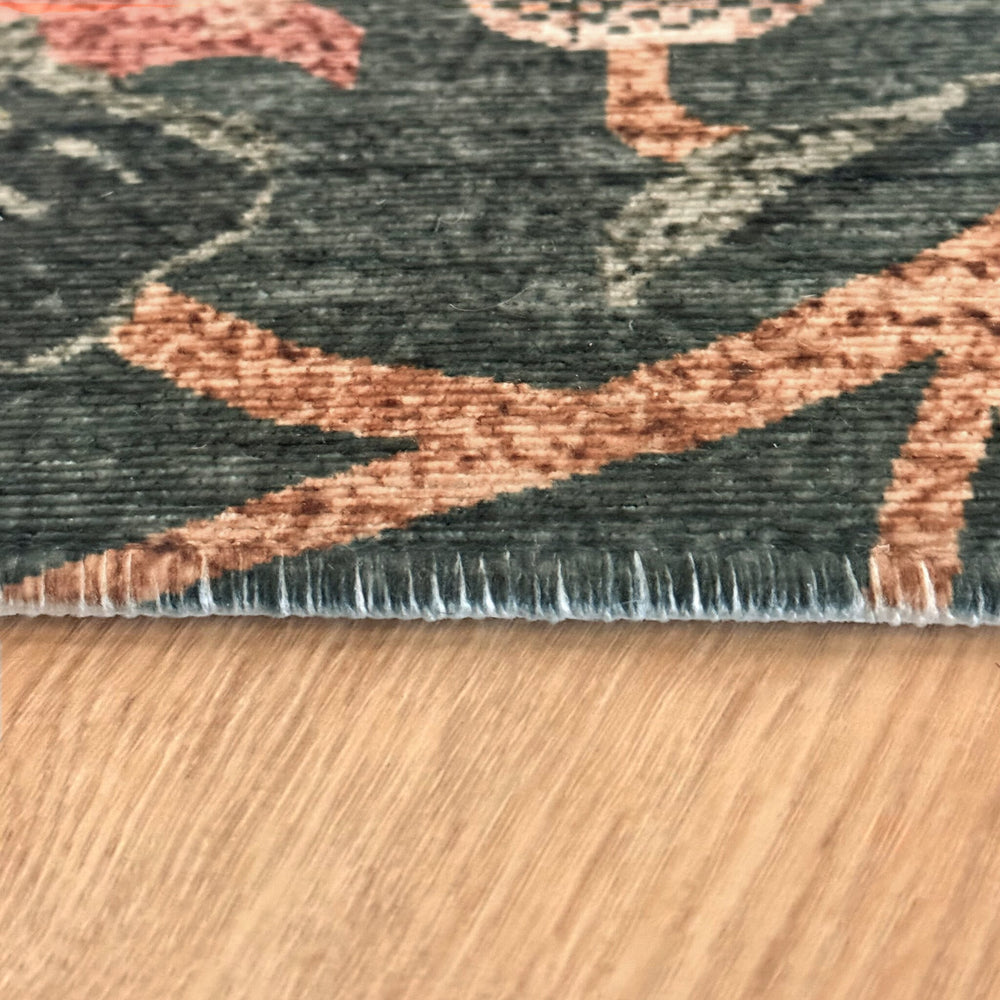 Floral rug – Rosie Dark Green