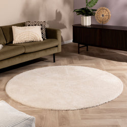 Soft round rug - Teddy Cream