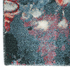 Floral Floor Rug - Flores Blue/Red