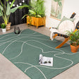 Modern Outdoor Rug - Porto Lines Dark Green