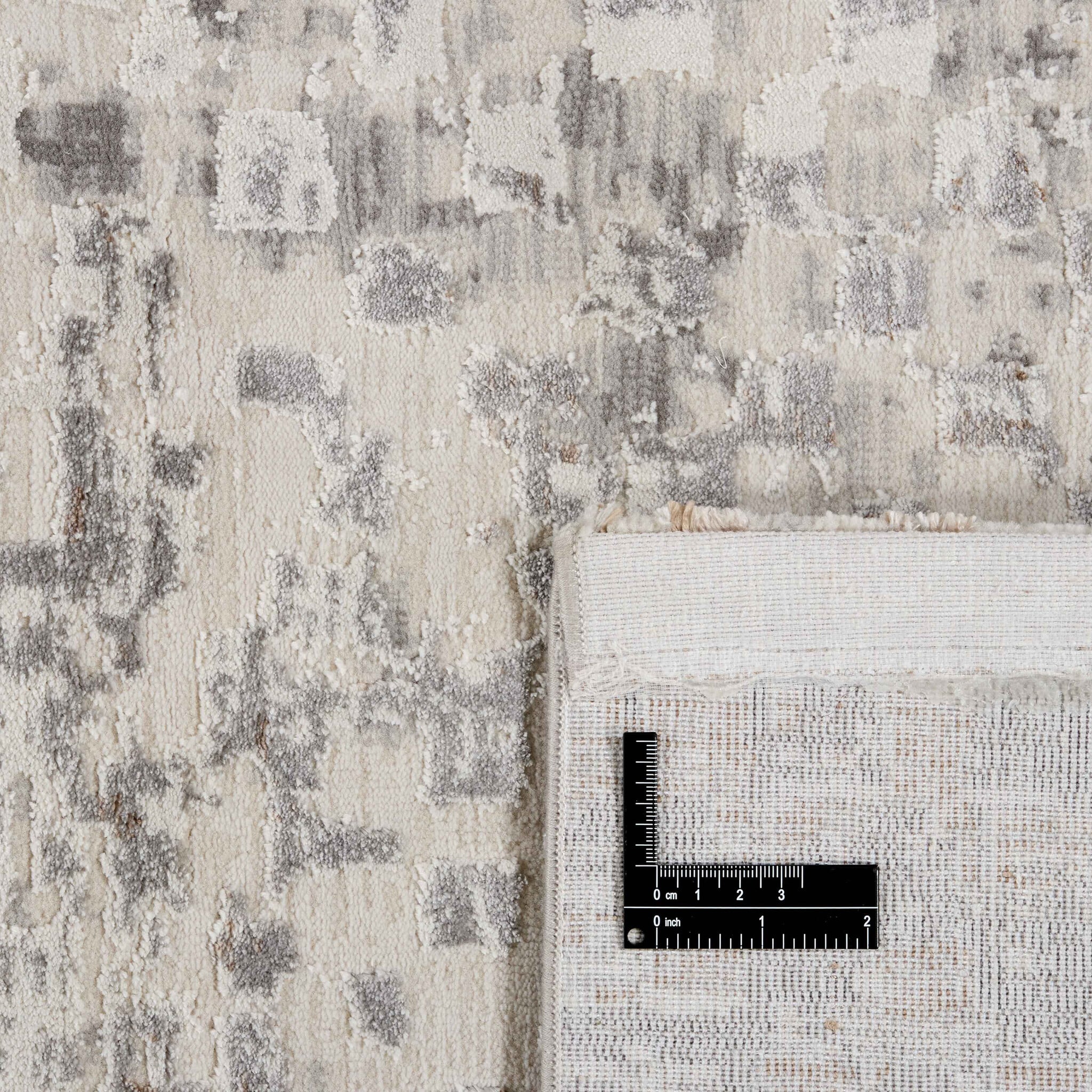 Round Low-Pile Floor Rug - Ghazi Brown/Cream 3600