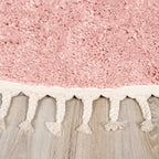 Round High Pile Rug - Lofty Fringe Pink