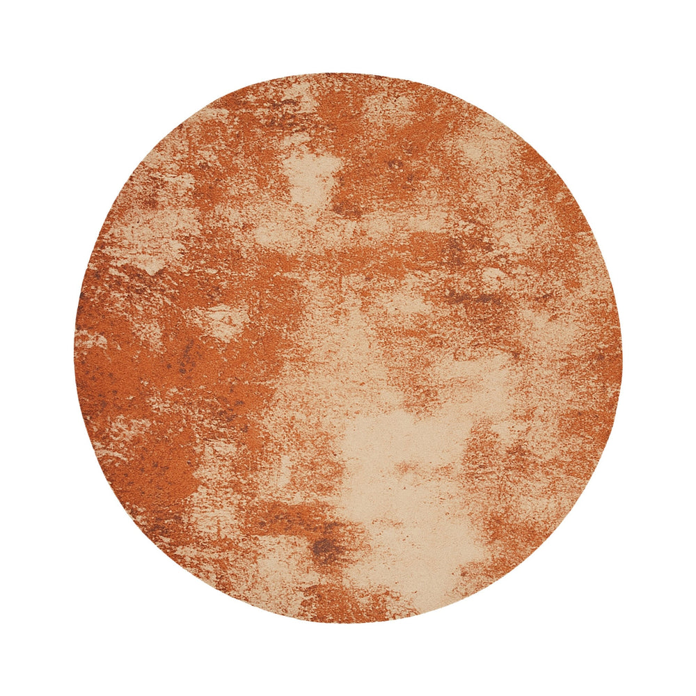 Round abstract rug - Candice Terracotta