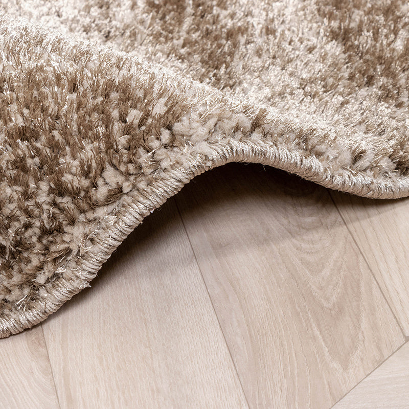 Round High-Pile Rug - Glazy Taupe