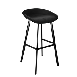 Velvet Bar Stool - Black