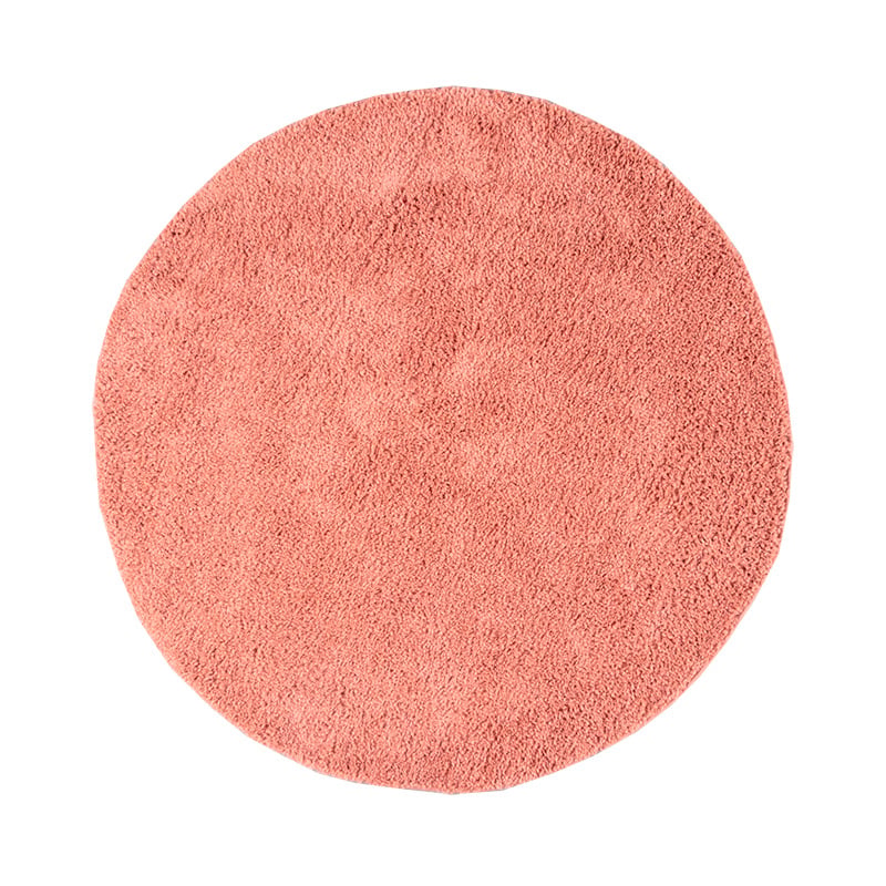 Round High-Pile Rug - Lofty Peach Pink