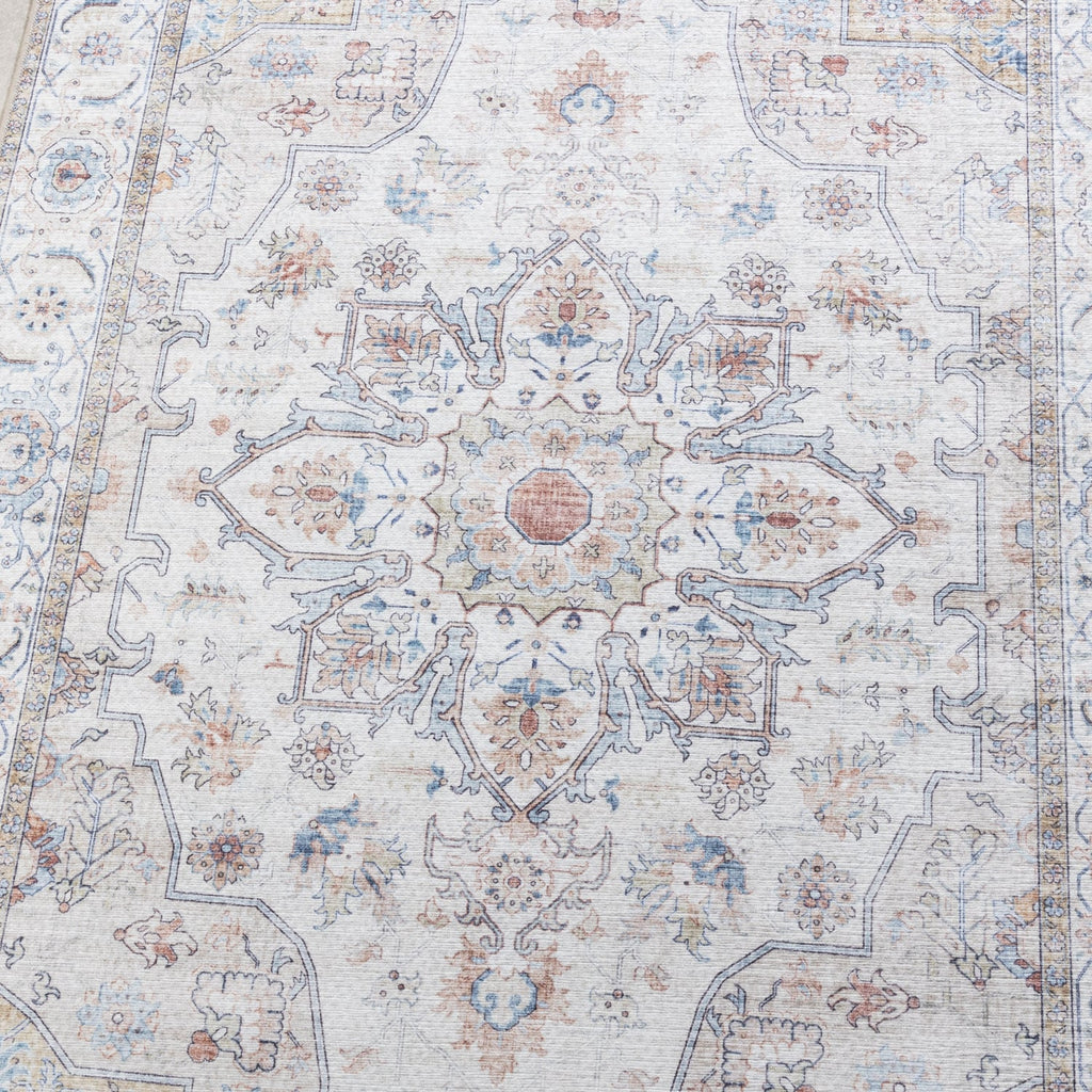 Washable Runner - Domingo Mandala White