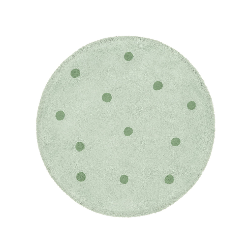 Round Kids' Room Rug – Lou Dots Green