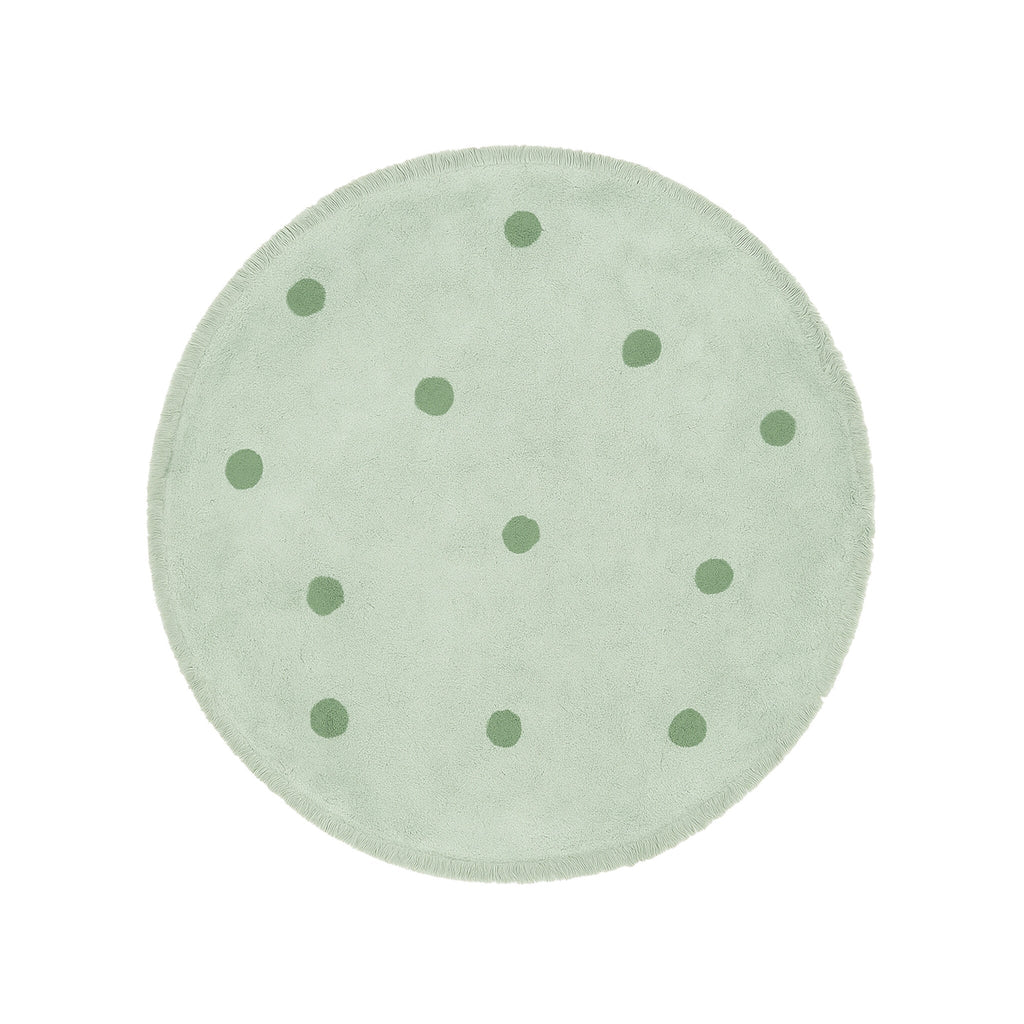 Round Kids' Room Rug – Lou Dots Green
