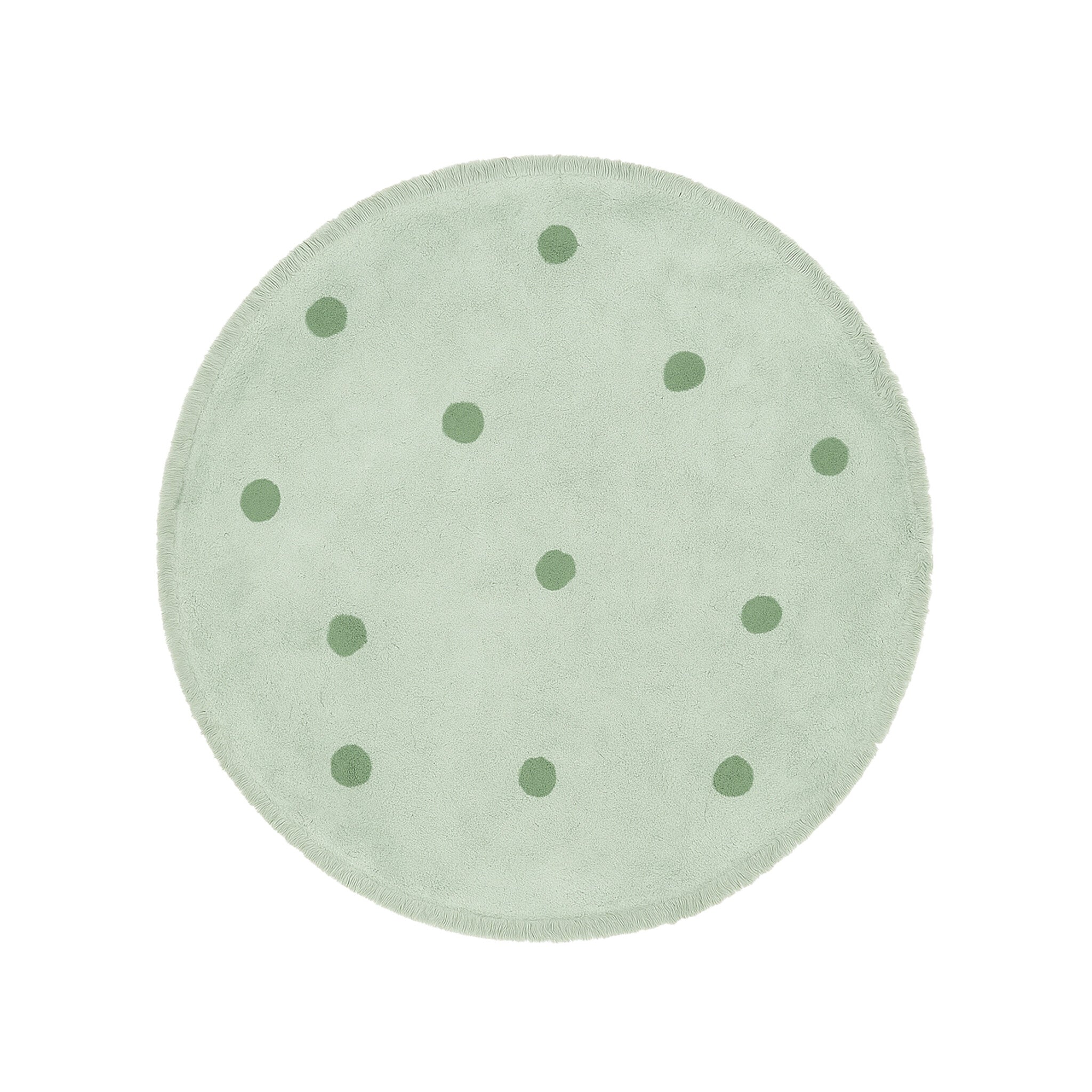Round Kids' Room Rug – Lou Dots Green