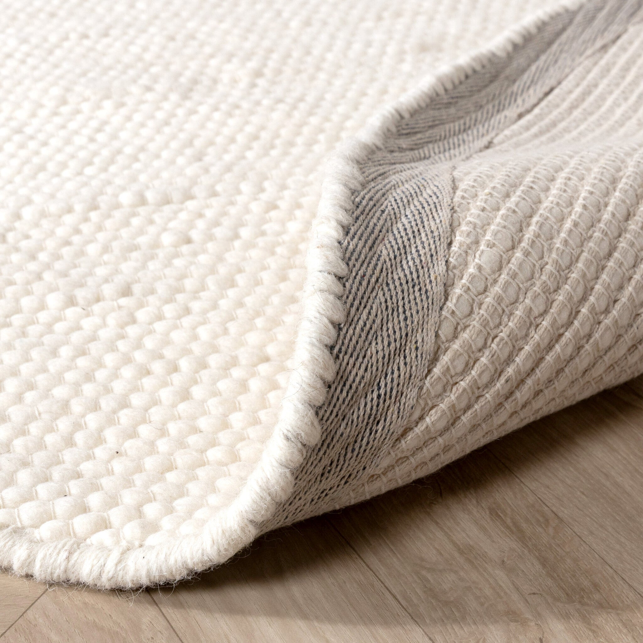 Wool Irregular Rug - Feline White