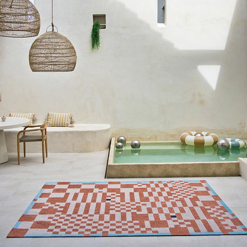 Retro floor rug - Chess Nude 9341