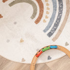 Round Washable Kids Rug - Ravi Rainbow Multicolour