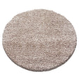 Round high-pile floor rug - Sade Beige