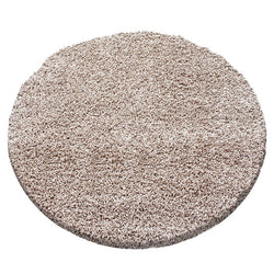 Round high-pile floor rug - Sade Beige