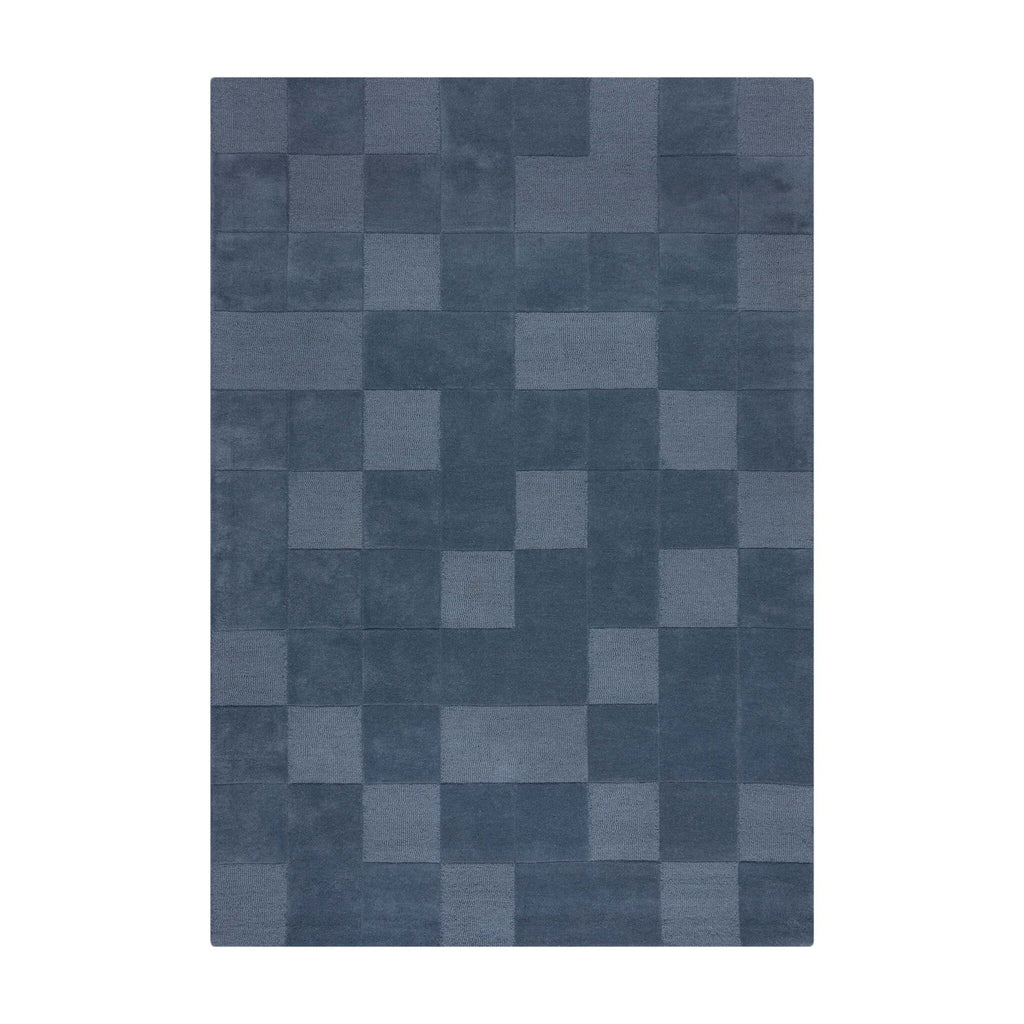 Luxury floor rug - Xeano checkerboard Blue