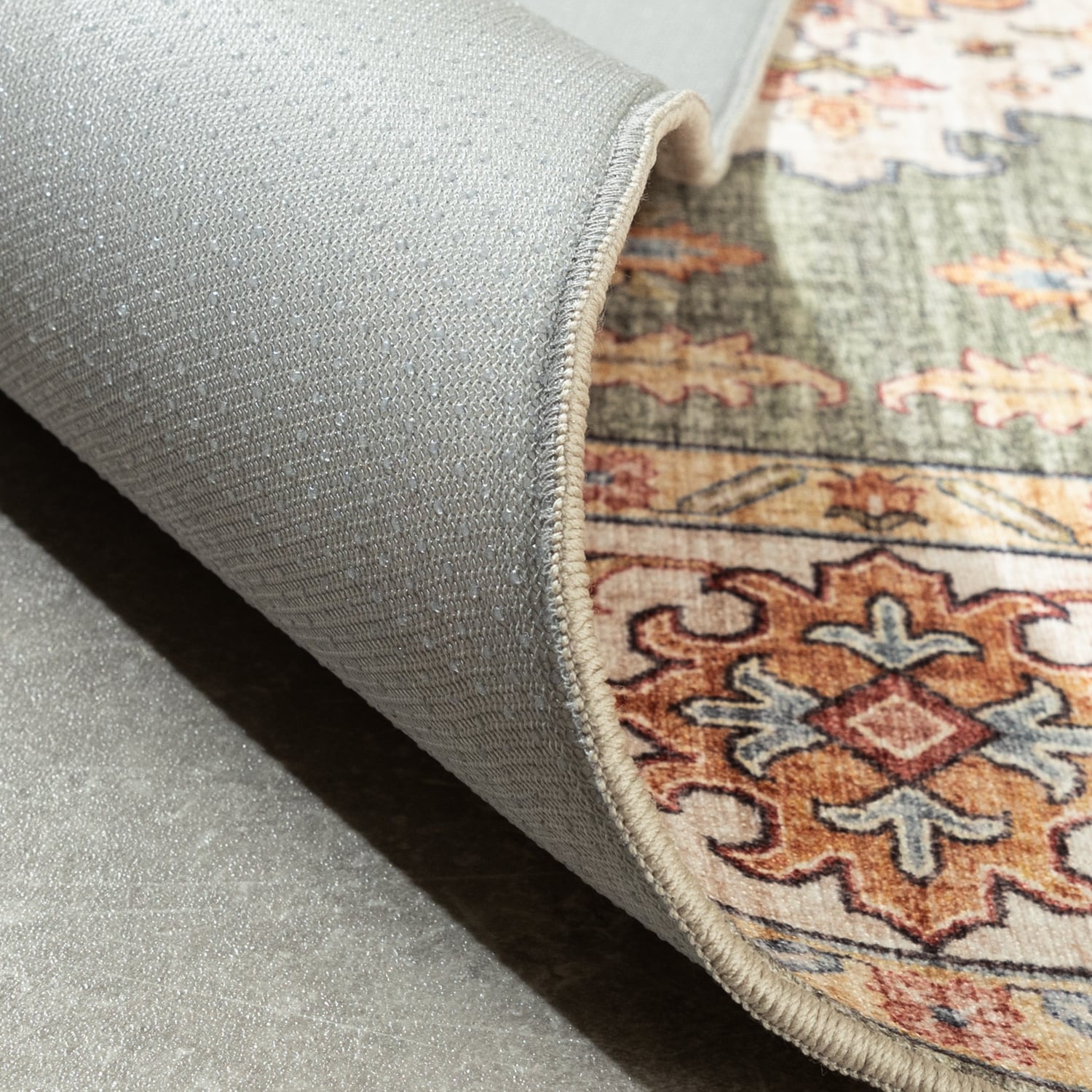 Vintage Outdoor Rug - Santo Medallion Olive Green