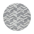 Round Scandinavian Rug - Pitea Panel Grey/Cream