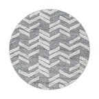 Round Scandinavian Rug - Pitea Panel Grey/Cream