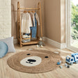Jute children's floor rug - Julio Bear Brown