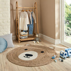 Jute children's floor rug - Julio Bear Brown