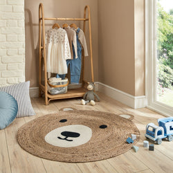 Jute children's floor rug - Julio Bear Brown