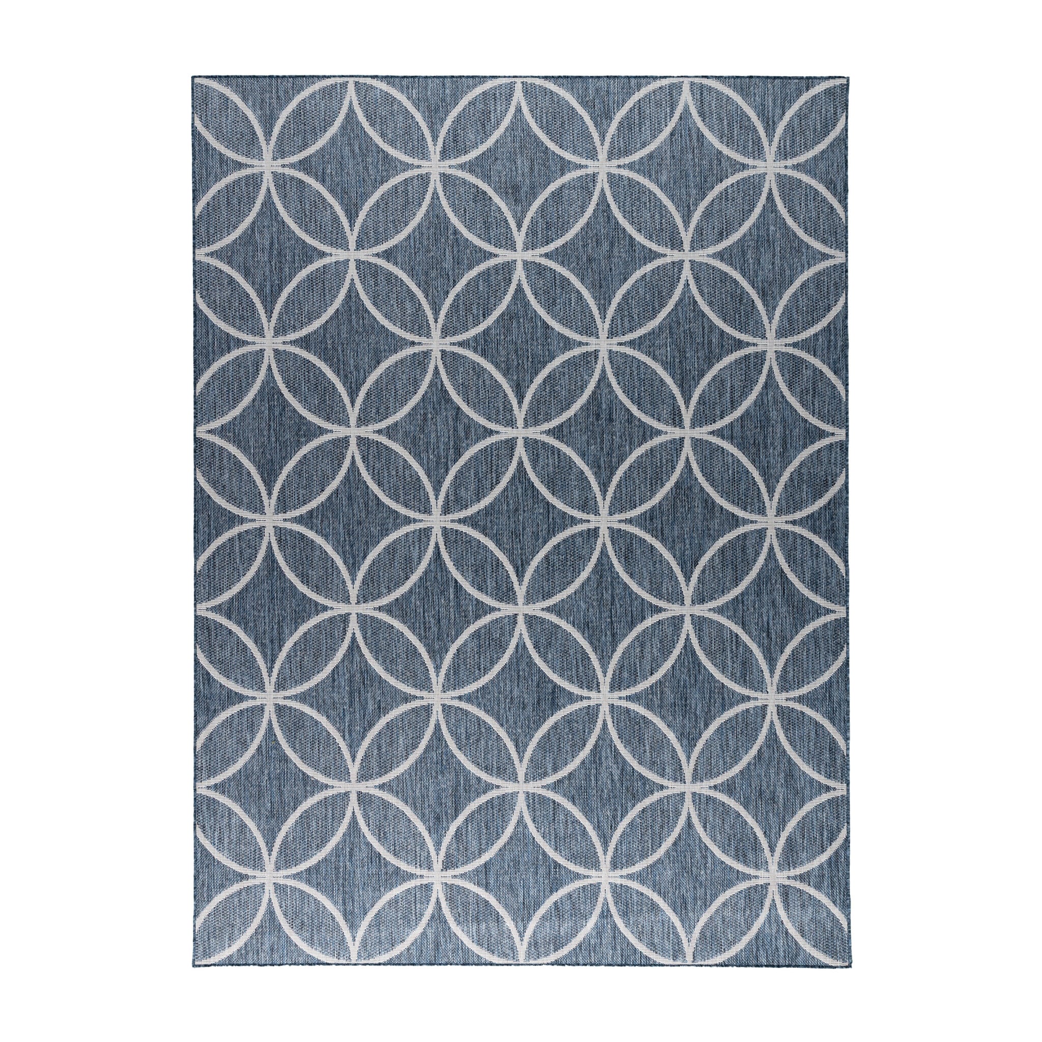 Geometric Outdoor Rug – Faro Ripple Blue