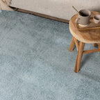 Round washable rug - Clean Light Blue