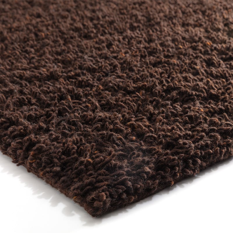 Wool Floor Rug Custom-made - Berbero Lungo Brown 522