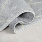 Washable Berber Floor Rug - Furo Alisha Grey/White