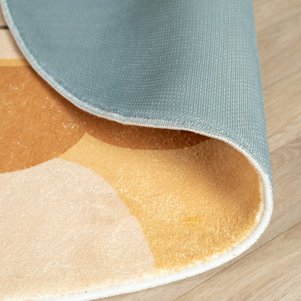 Round Washable Children’s Play Rug – Sammy Lion Brown