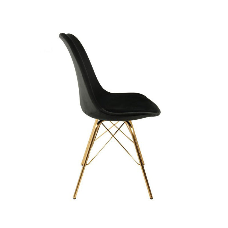 Chair Velvet Black - Gold Frame
