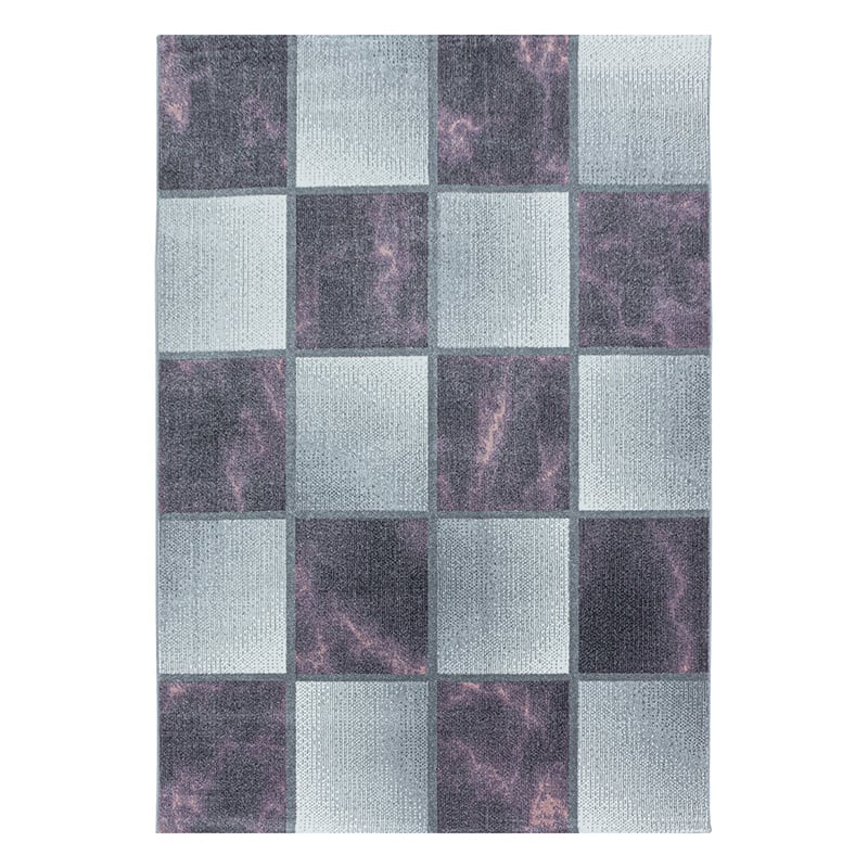 Modern floor rug - Optimism Box Purple/Grey