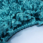 Round High-Pile Floor Rug - Life Turquoise