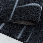 Modern floor rug - Streaky Skretch Black/Grey
