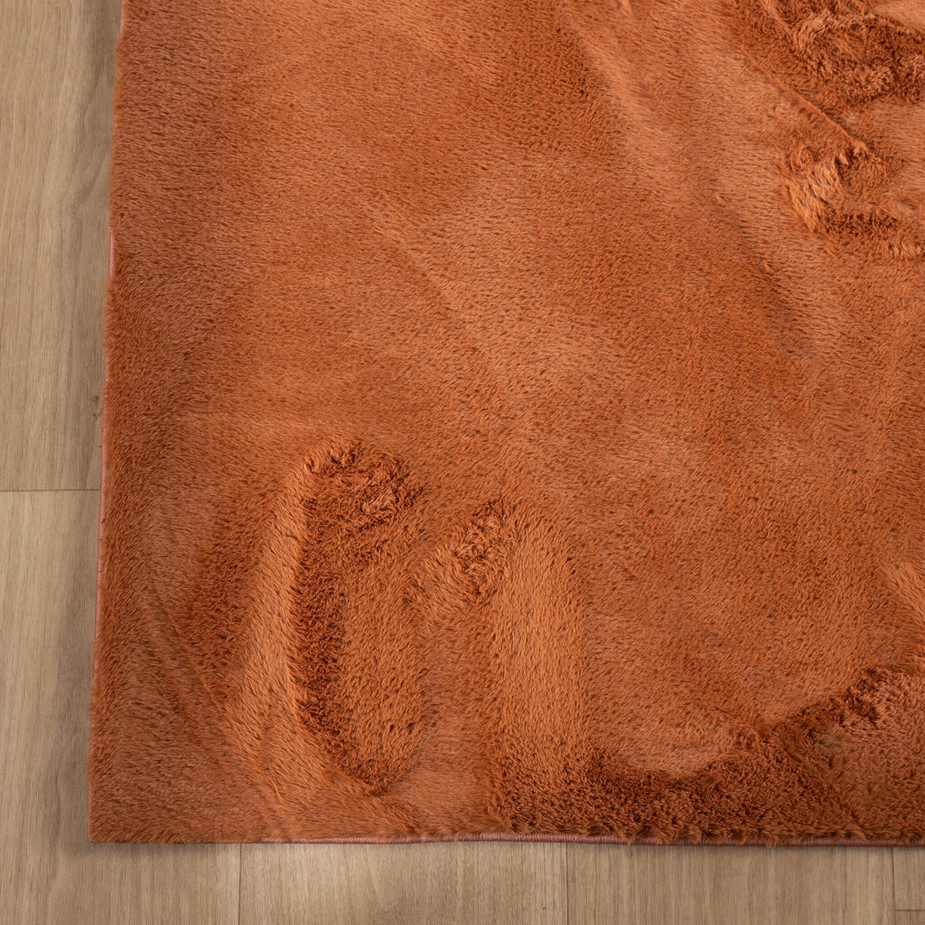 Soft Low-Pile Rug – Cozy Terracotta