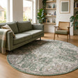 Round oriental rug – Leyla Medallion Green