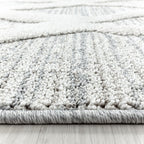Round Scandinavian floor rug - Pitea Diamond Grey