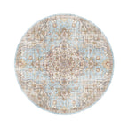 Round oriental rug - Leyla Medallion Light Blue