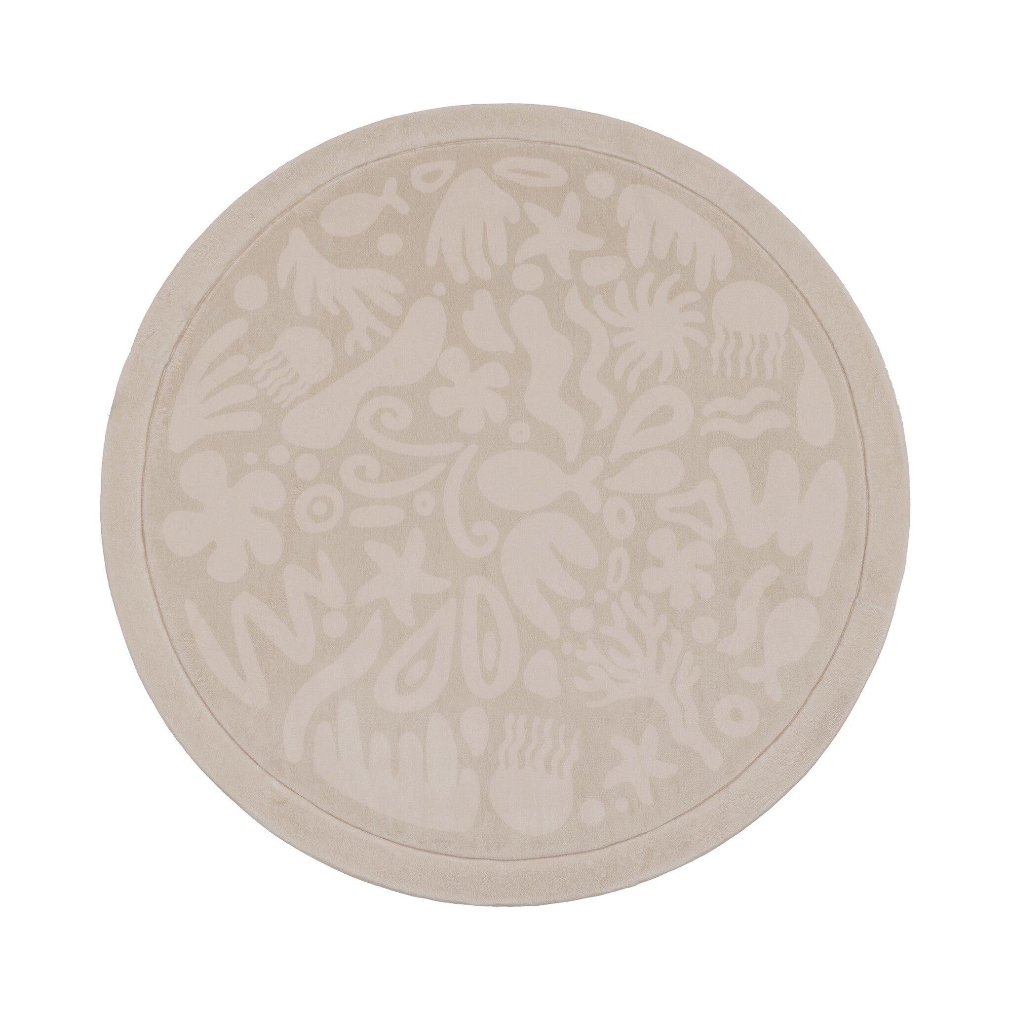 Round washable play mat - Flo Beige