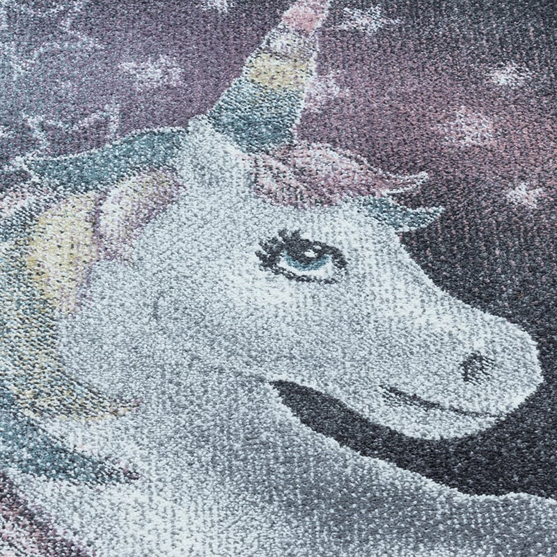 Children's Floor Rug Unicorn - Fleurtje Grey