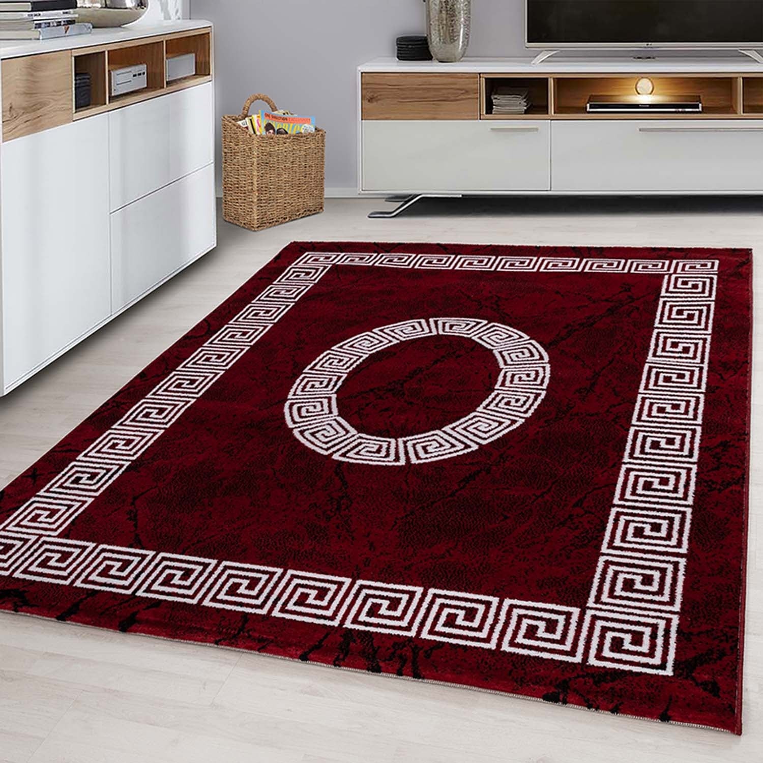 Modern floor rug - Plus Red 8009
