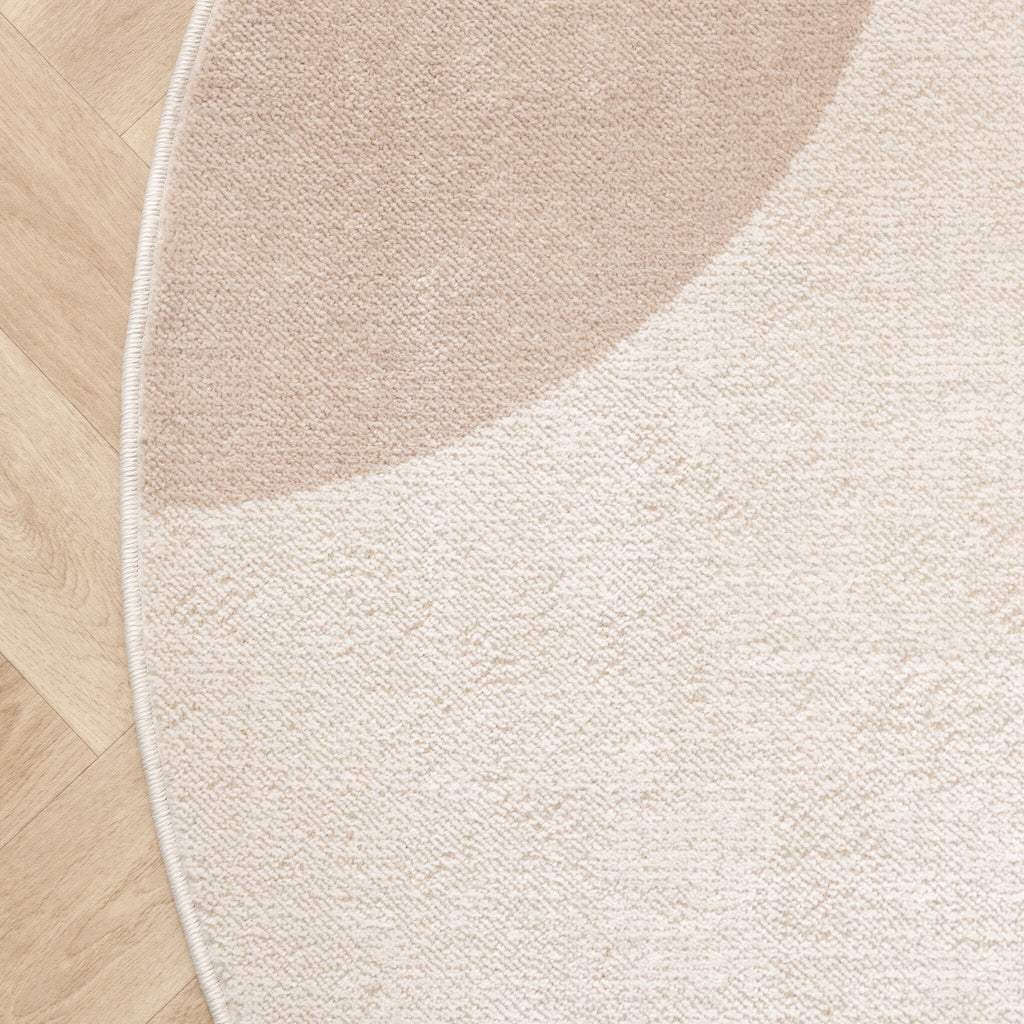 Round Japandi Rug - Aurora Shapes Beige
