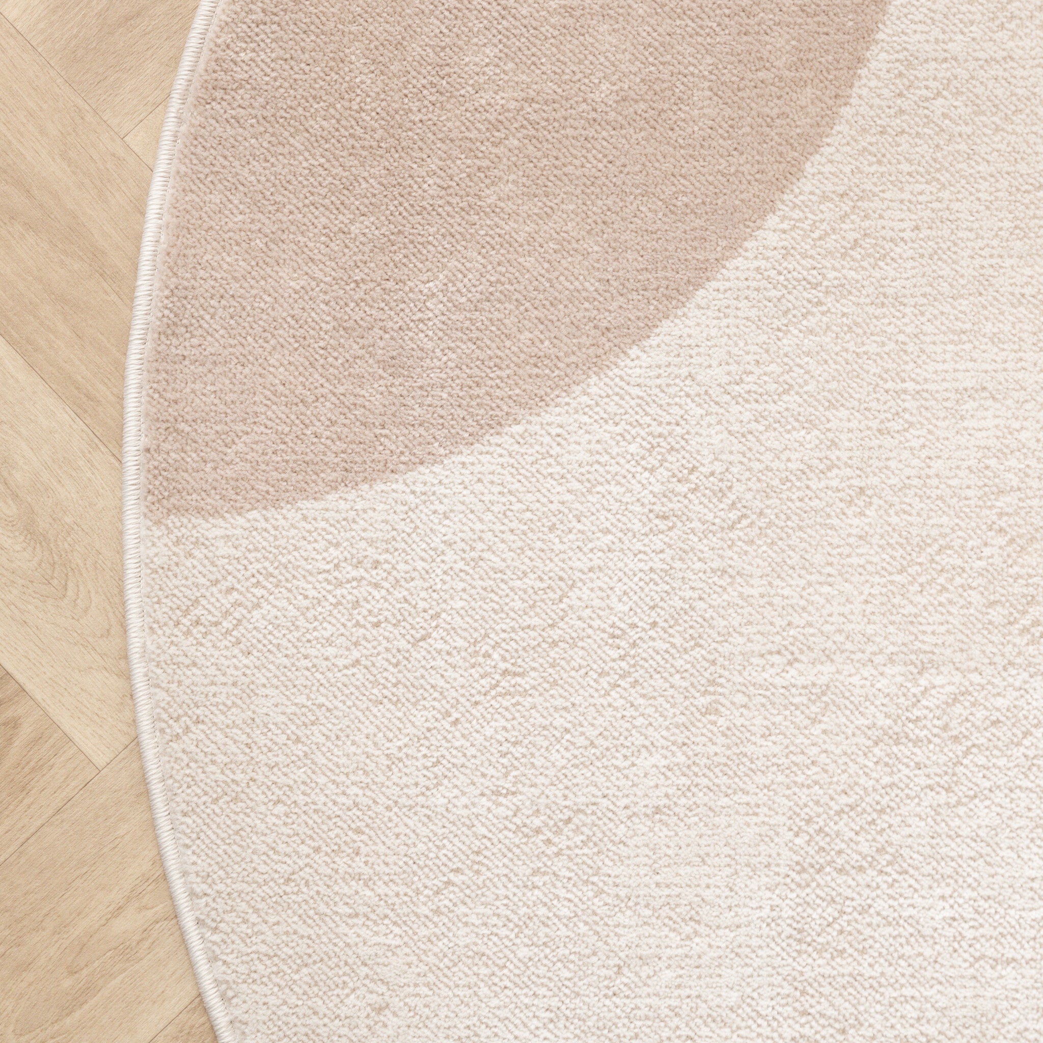 Round Japandi Rug - Aurora Shapes Beige