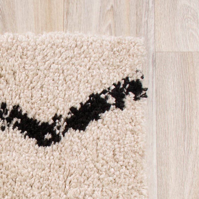 High Pile Rug - Grand Moves Cream/Black