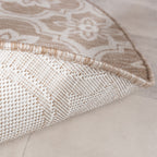 Round Outdoor Rug – Rio Flower Beige