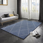 Scandinavian Floor Rug - Maniac Blue/Silver Lunel