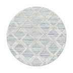Round Scandinavian floor rug - Pitea Diamond Grey